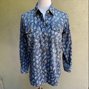 Current/Elliott Paisley Print Cotton Button Up